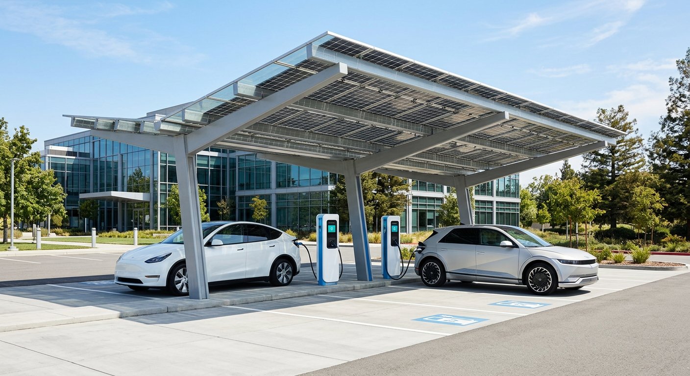 Solar powered EV charging station