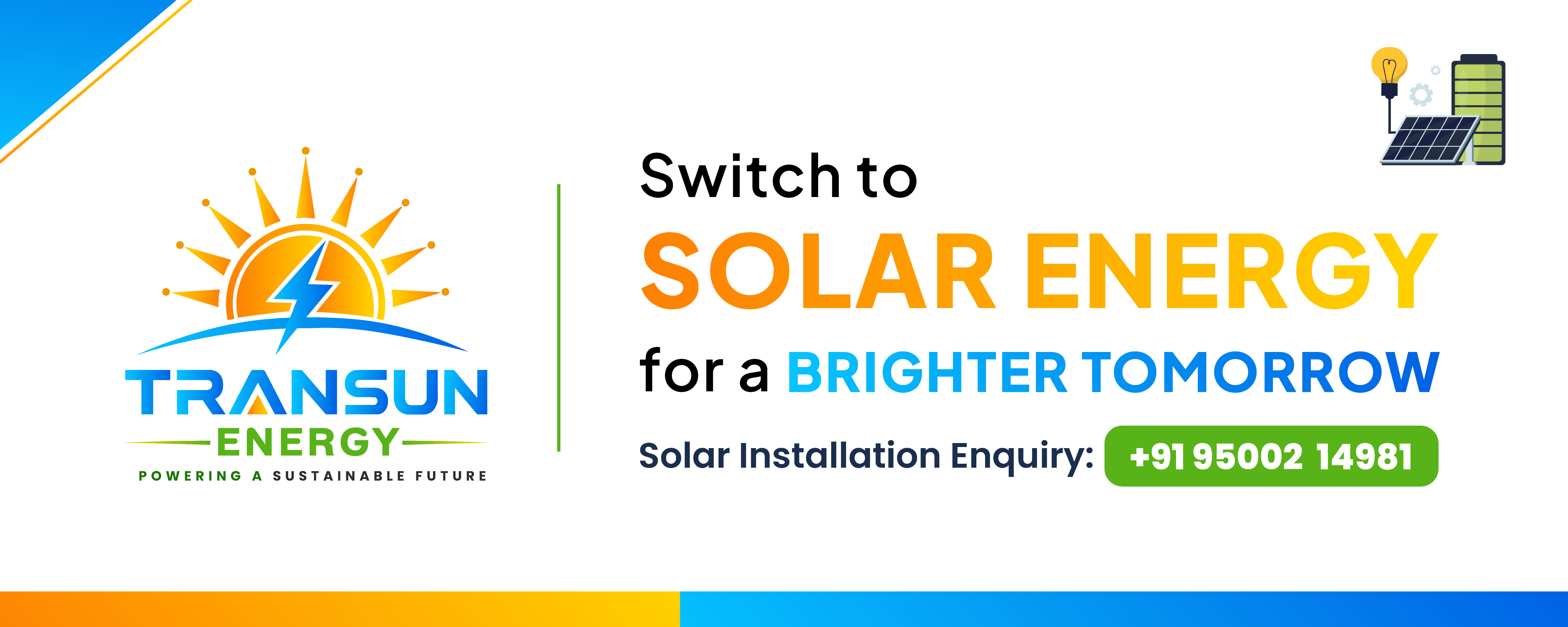Transun Energy — Switch to solar energy for a brighter tomorrow. Solar installation enquiry: +91 95002 14981